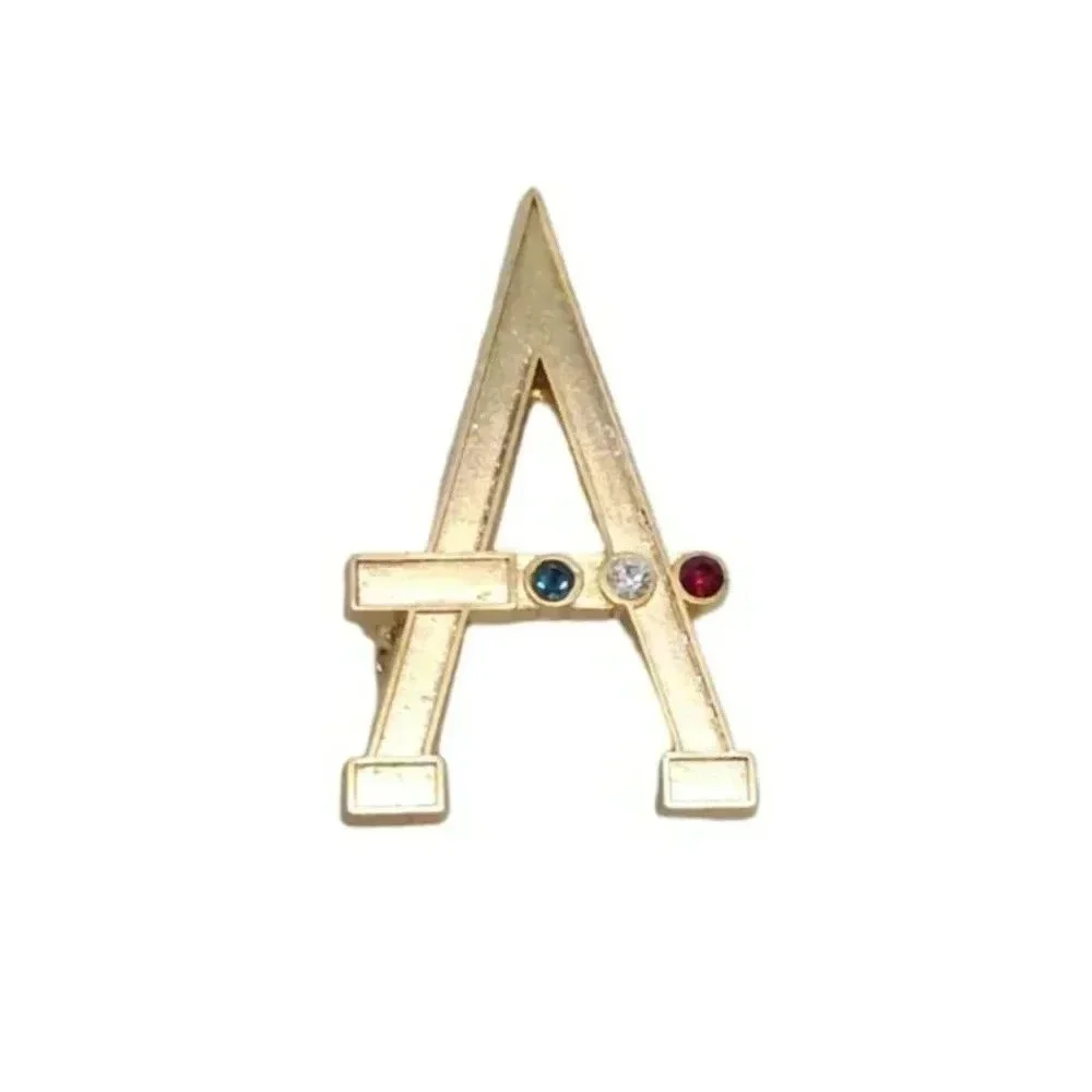 Gold Tone With Multi Color Rhinestones Vintage D-Day Museum Collectible Pin